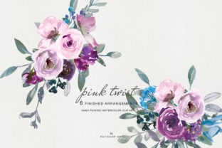Download Watercolor Pink and Purple Roses Clipart - Roses Collection