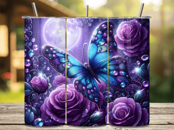 Download Dark Aesthetic Indigo Roses Tumbler Wrap - Roses Collection