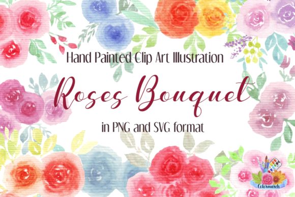 Download Roses Bouquet Handpainted Clipart - Paint Collection