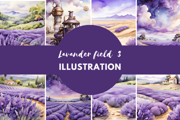 Download Lavender Field Watercolor Painting - Paint Collection