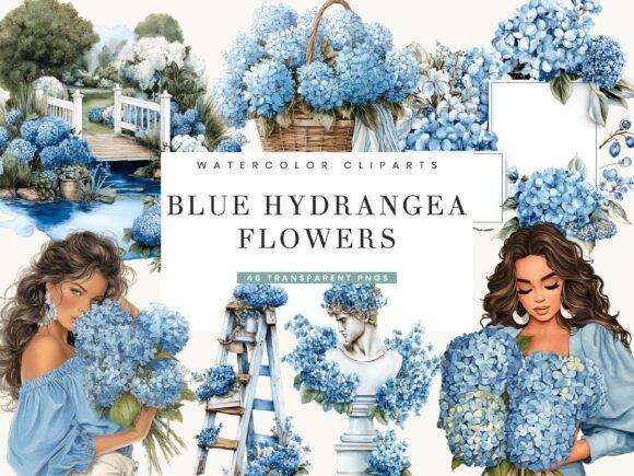 Download Blue Hydrangea Flowers Clipart - Hydrangea flowers Collection