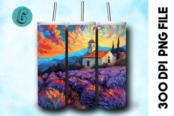 Download Oil Paint Lavender Field Tumbler Wrap 23 - Paint Collection