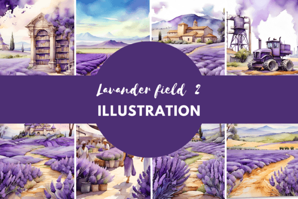 Download Lavender Field Watercolor Painting - Paint Collection