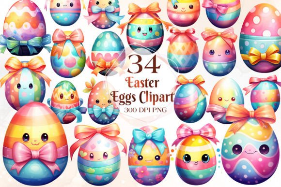 Download Cute Easter Eggs Sublimation Clipart - Easter eggs sublimation Collection