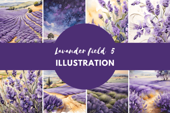Download Lavender Field Watercolor Painting - Paint Collection