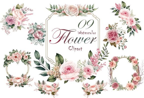 Download Pink Roses Watercolor Flower Clipart - Roses Collection