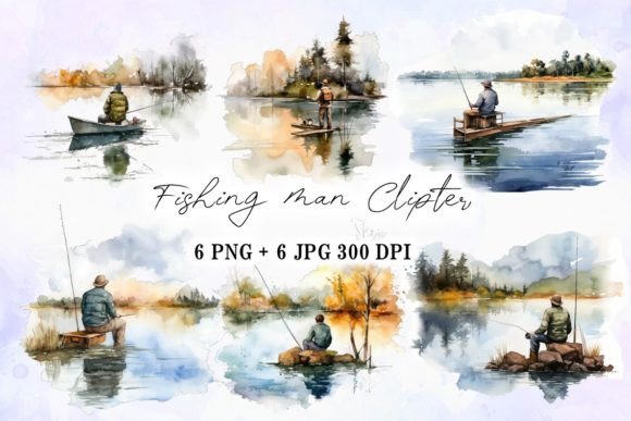 Download A Fishingman Watercolor Painting Art - Paint Collection