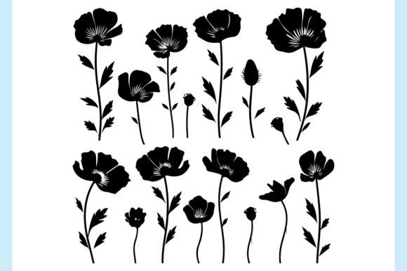 Download Poppy Flower Silhouette 4 - Premium Bundle