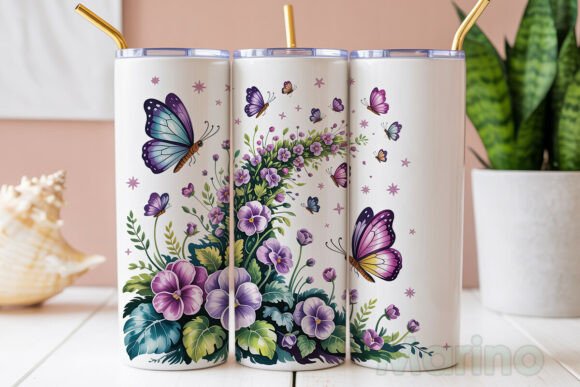 Download Purple Butterfly Violets 20oz Tumbler - Violets Collection