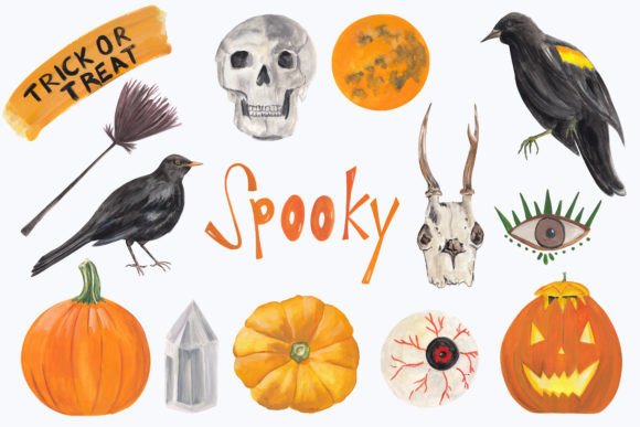Download Halloween Hand Painted Clipart 14 Png - Paint Collection