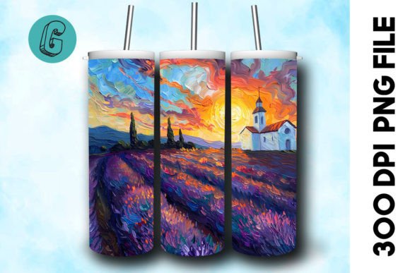 Download Oil Paint Lavender Field Tumbler Wrap 29 - Paint Collection