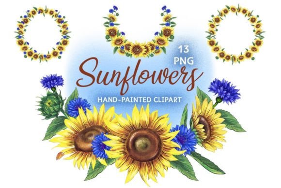 Download Sunflowers Hand-painted Clipart - Paint Collection
