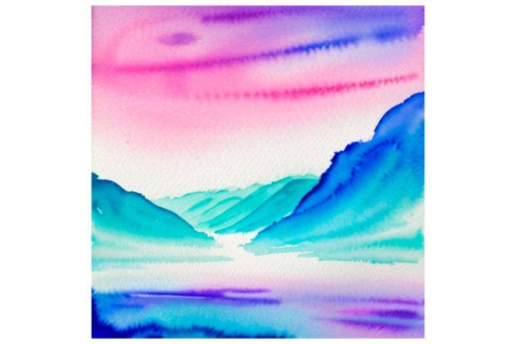 Download Watercolor Painting Mountain Landscape - Paint Collection