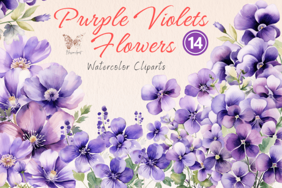 Download Purple Violets Flowers Watercolor - Violets Collection
