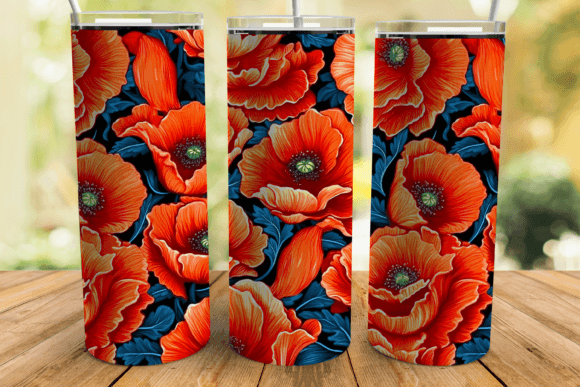Download Red Poppy Flower 20oz Skinny Tumbler Png - Poppy flower Collection