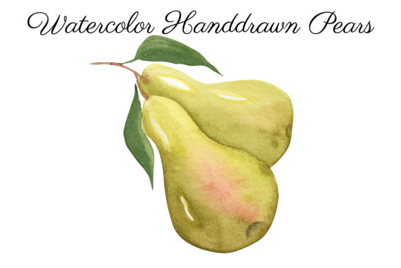 Download Watercolor Pears, Hand Painted Art - Paint Collection