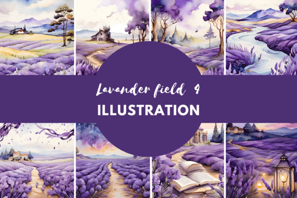 Download Lavender Field Watercolor Painting - Paint Collection