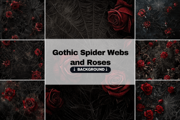 Download Gothic Spider Webs and Roses Background - Roses Collection
