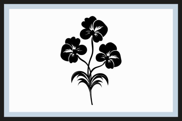 Download Black Pansy Silhouette Clipart Vector - Pansy Collection
