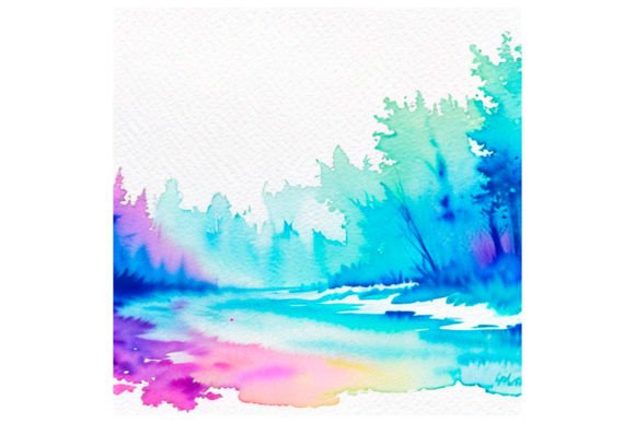 Download Watercolor Painting Forest Landscape - Paint Collection