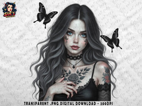 Download Gothic Beauty with Black Roses - Roses Collection